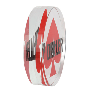 Acrylic Gaming Dealer Button - Crystal, Set of 5 - Acesfull QA