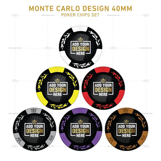Customisable Poker Chips - Monte Carlo, Clay, 40mm, 14g - Acesfull QA