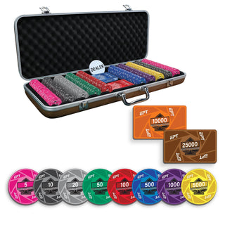 EPT Poker Chipset - 300/500 Pcs, 10/20 Plaques, Ceramic, 40mm, 10g - Acesfull QA