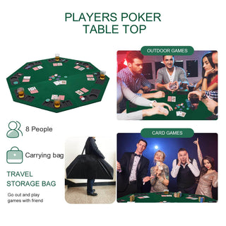 Folding Poker Tabletop - Octagonal, 4x4ft - Acesfull QA