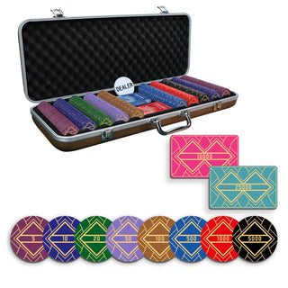 Quadragon Poker Chipset - 300/500 Pcs, 10/20 Plaques, Ceramic, 40mm, 10g - Acesfull QA