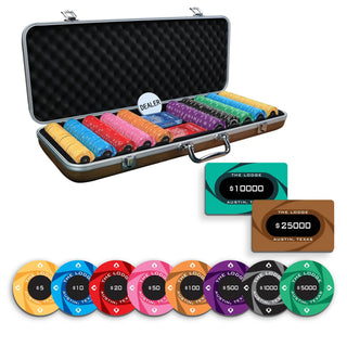 The Lodge Poker Chipset - 300/500 Pcs, 10/20 Plaques, Ceramic, 40mm, 10g - Acesfull QA